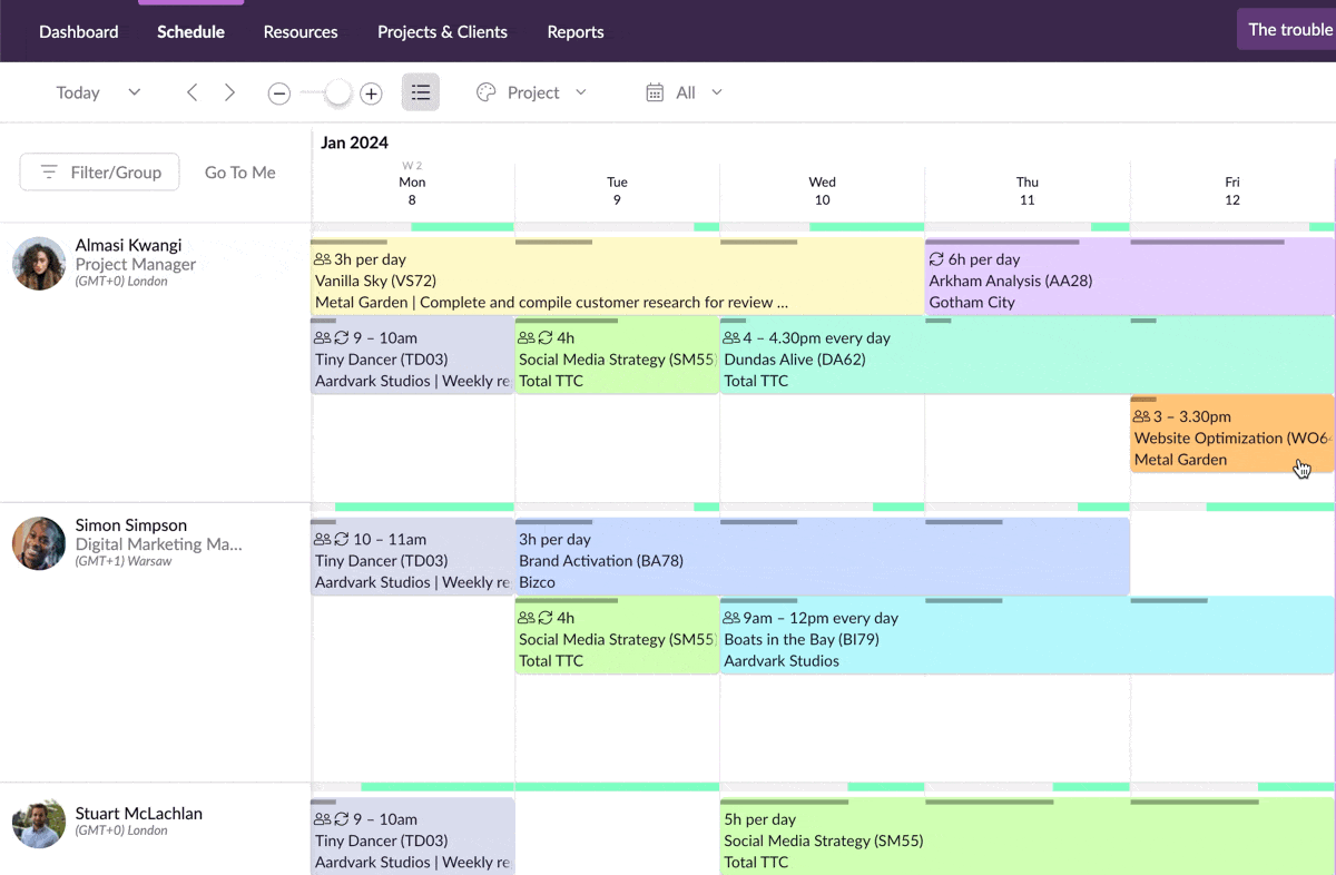 booking activity log overview