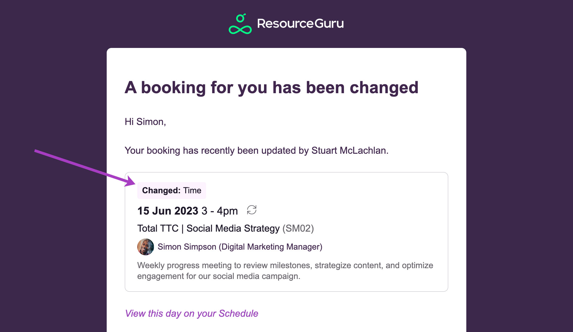 email notifications booking changed upgrade