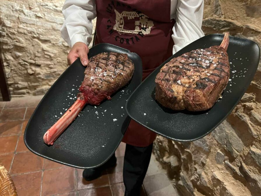 Two huge Tomahawk steaks.