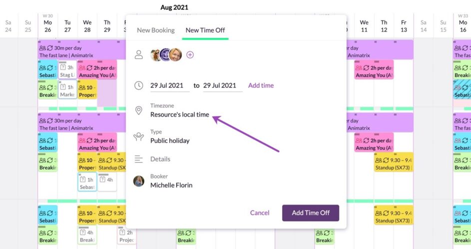 Making sure resources are scheduled correctly across time zones with Resource Guru