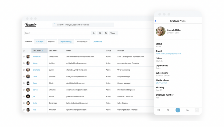 Employee overview in Personio.