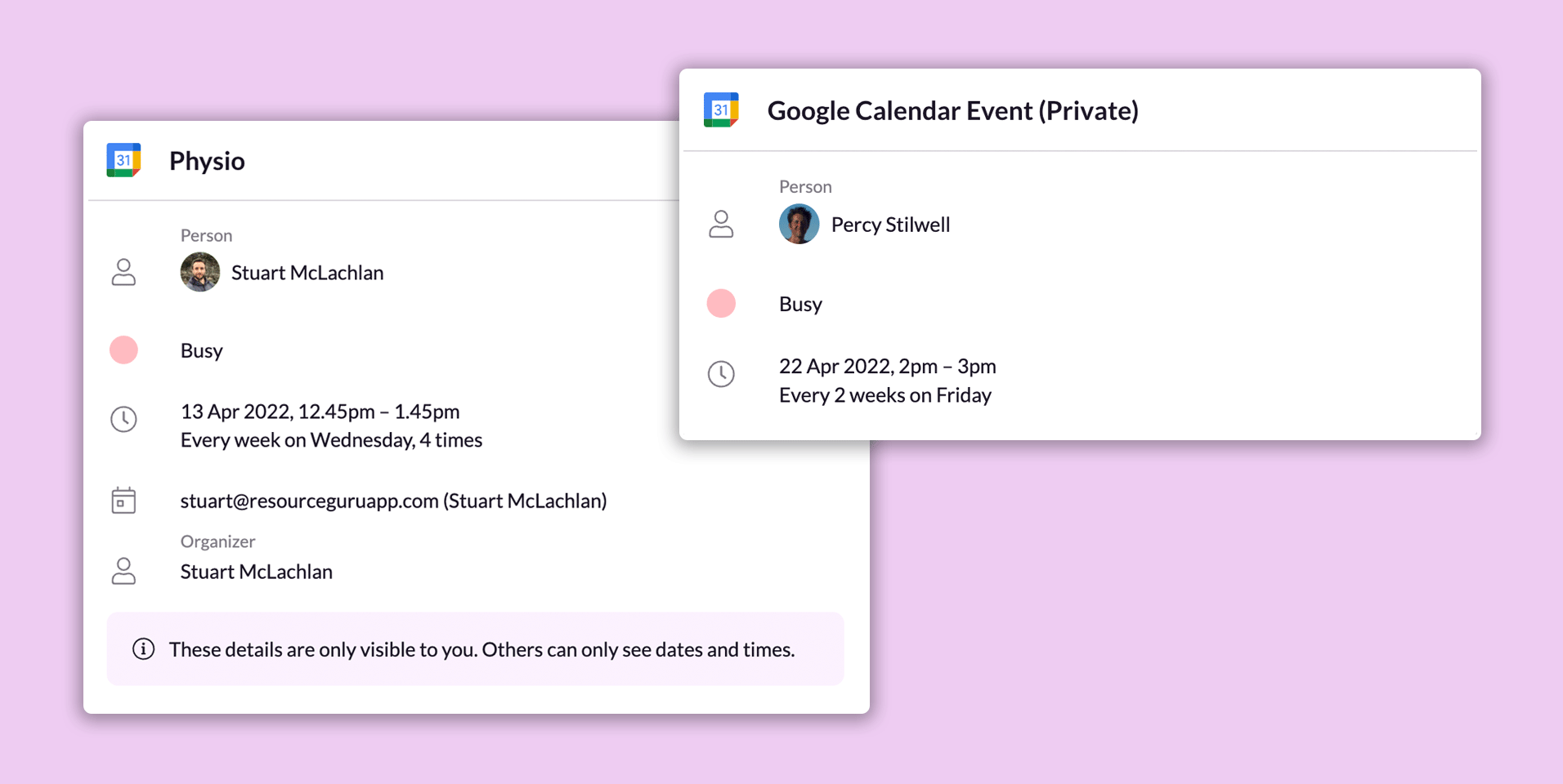 google calendar event privacy