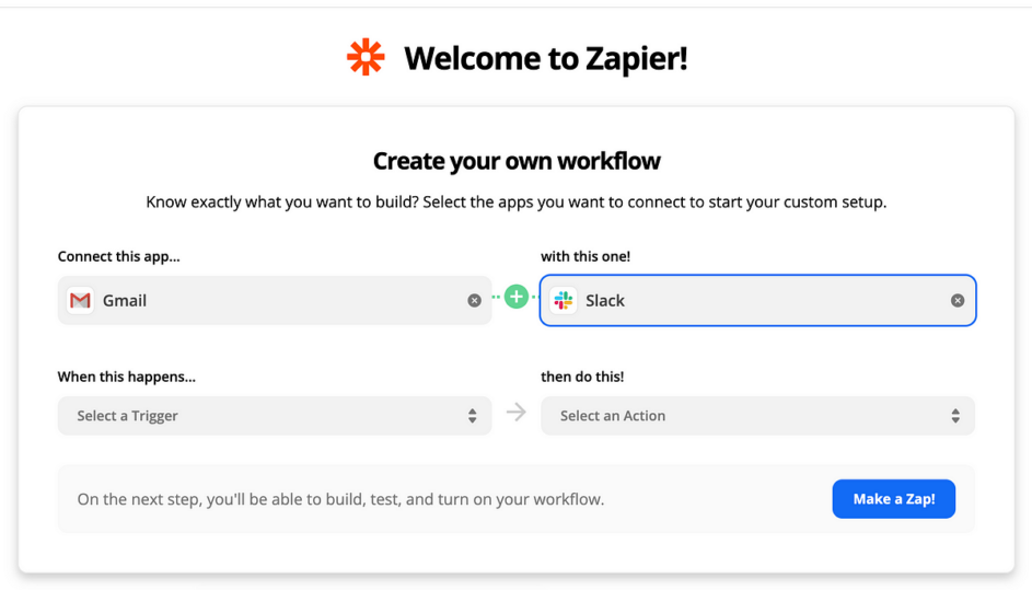 Agency software - create workflows in Zapier by connecting apps
